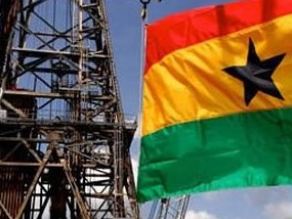 Ghana drilling with flag