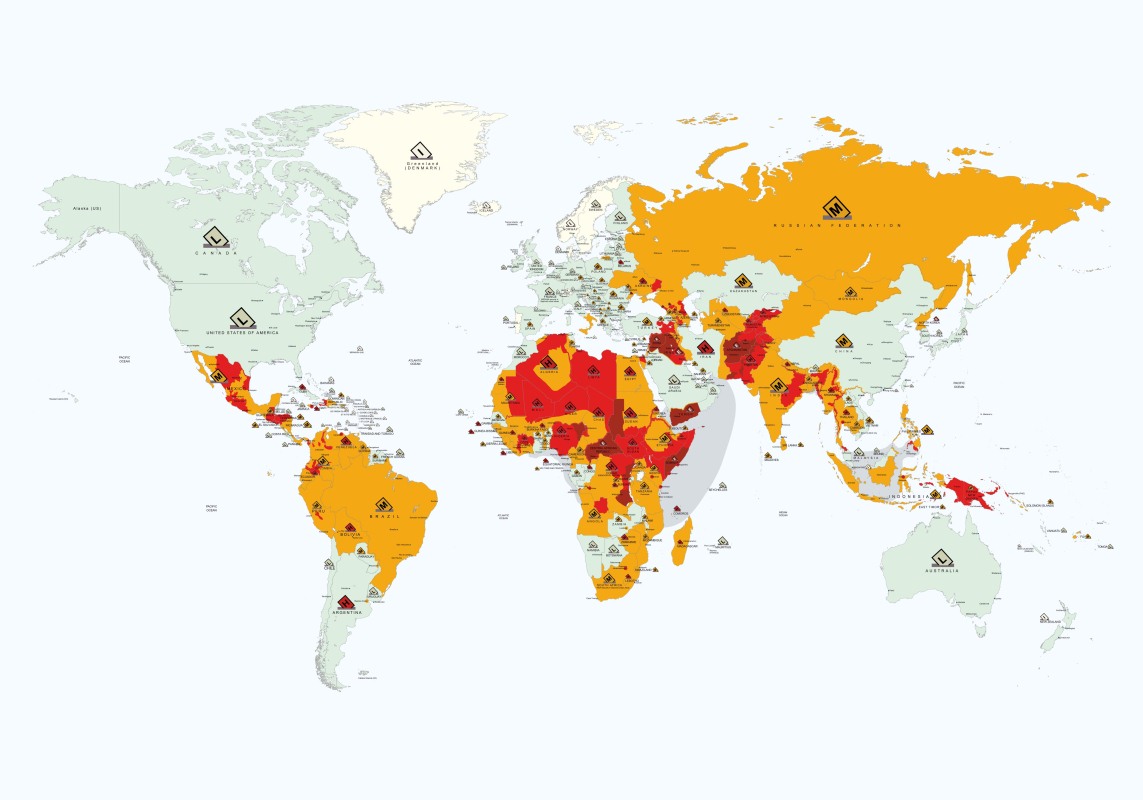 Карта преступности в мире. Risk Map. Security risk Map. Control risks Россия.