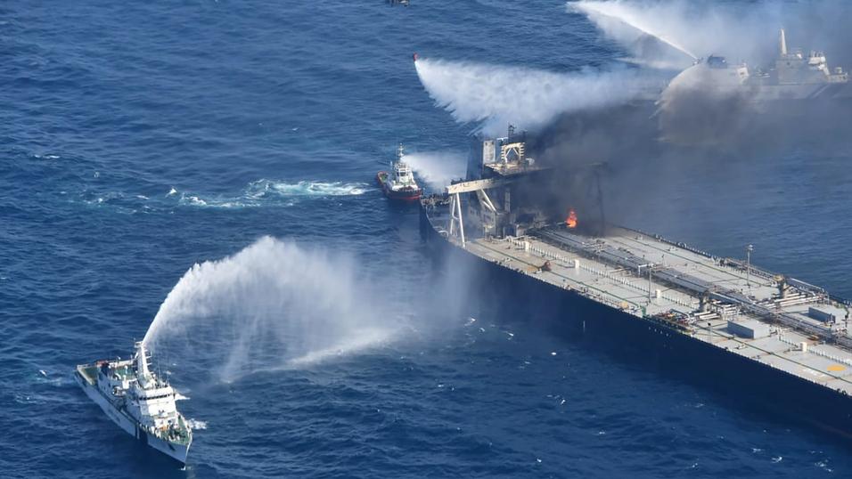 Fire-hit supertanker owner to pay $1.8 million for Sri Lanka's help