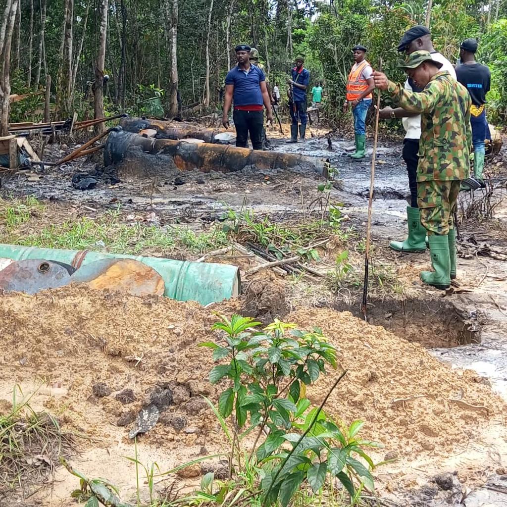 Army clamps down on illegal refinery with 35 modular ovens in Delta
