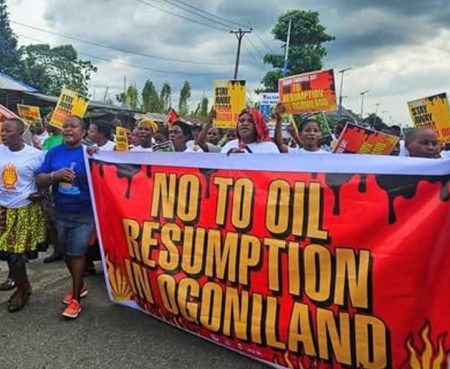 Ogoni protesters demand Tinubu halt oil resumption plans over pollution