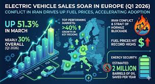 Europe’s EV sales surge as Iran war drives petrol prices higher
